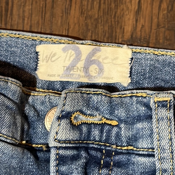 We The Free By Free People Denim Pants Skinny Stretch Distressed Blue Size 26 - Picture 6 of 8